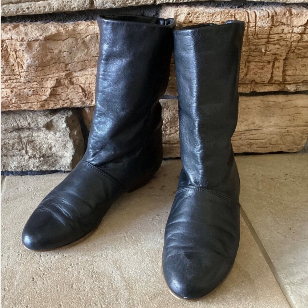 Vintage Dexter Black Ankle Boots Slouch Boho